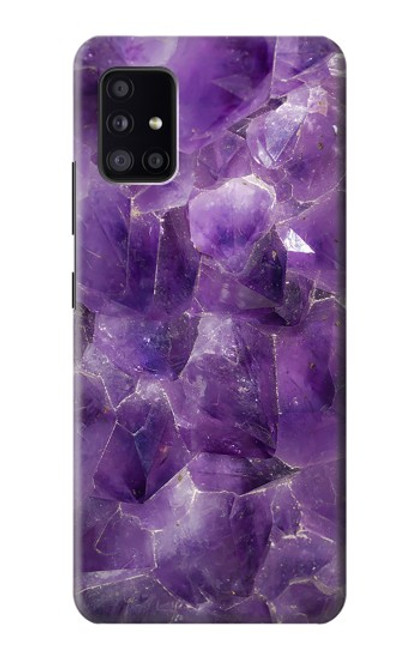 S3713 パープルクォーツアメジストグラフィックプリント Purple Quartz Amethyst Graphic Printed Samsung Galaxy A41 バックケース、フリップケース・カバー