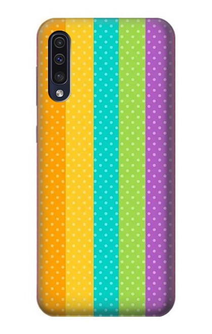 S3678 カラフルなレインボーバーティカル Colorful Rainbow Vertical Samsung Galaxy A50 バックケース、フリップケース・カバー