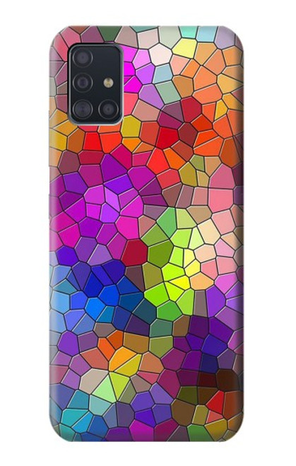 S3677 カラフルなレンガのモザイク Colorful Brick Mosaics Samsung Galaxy A51 5G バックケース、フリップケース・カバー