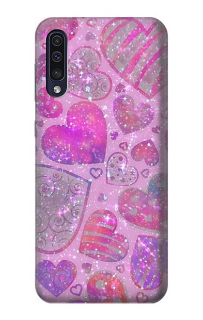 S3710 ピンクのラブハート Pink Love Heart Samsung Galaxy A70 バックケース、フリップケース・カバー
