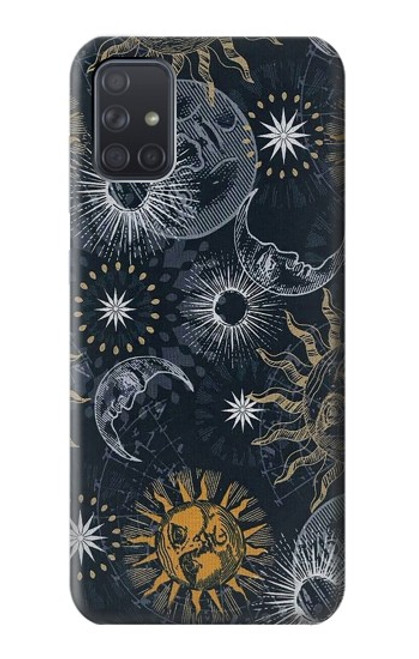 S3702 月と太陽 Moon and Sun Samsung Galaxy A71 5G バックケース、フリップケース・カバー