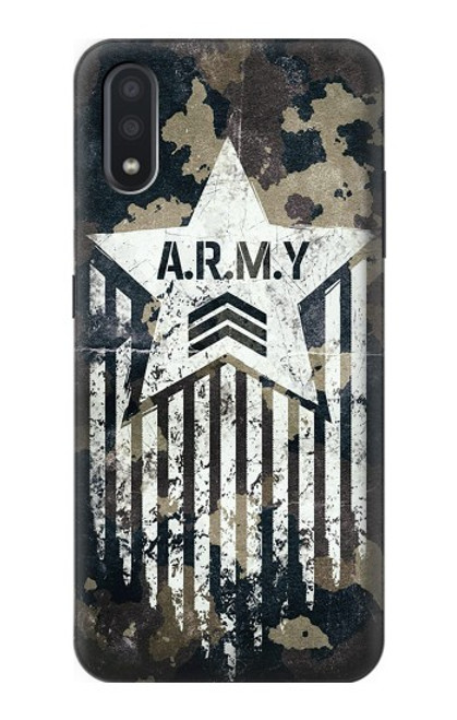 S3666 陸軍迷彩迷彩 Army Camo Camouflage Samsung Galaxy A01 バックケース、フリップケース・カバー