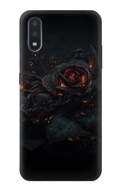 S3672 バーンドローズ Burned Rose Samsung Galaxy A01 バックケース、フリップケース・カバー