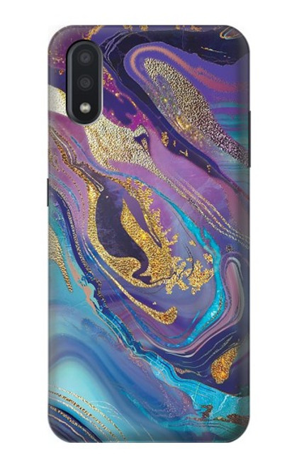 S3676 カラフルな抽象的な大理石の石 Colorful Abstract Marble Stone Samsung Galaxy A01 バックケース、フリップケース・カバー