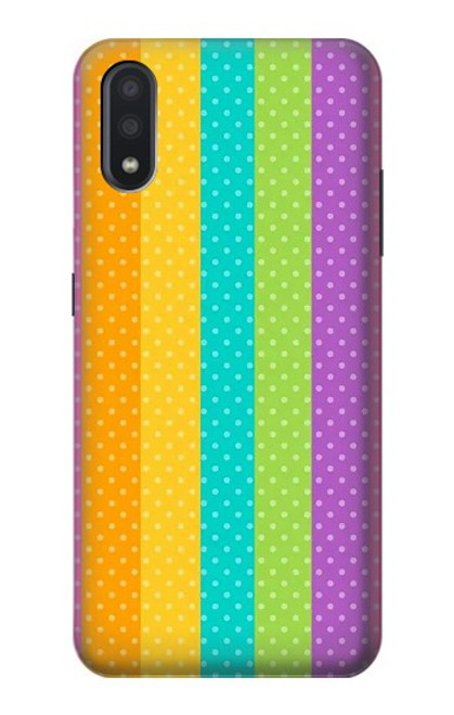 S3678 カラフルなレインボーバーティカル Colorful Rainbow Vertical Samsung Galaxy A01 バックケース、フリップケース・カバー