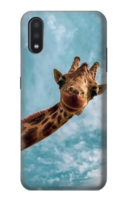 S3680 かわいいスマイルキリン Cute Smile Giraffe Samsung Galaxy A01 バックケース、フリップケース・カバー