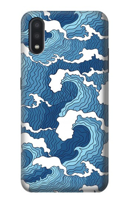 S3751 波のパターン Wave Pattern Samsung Galaxy A01 バックケース、フリップケース・カバー