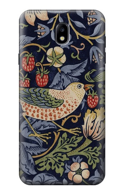 S3791 ウィリアムモリスストロベリーシーフ生地 William Morris Strawberry Thief Fabric Samsung Galaxy J7 (2018), J7 Aero, J7 Top, J7 Aura, J7 Crown, J7 Refine, J7 Eon, J7 V 2nd Gen, J7 Star バックケース、フリップケース・カバー