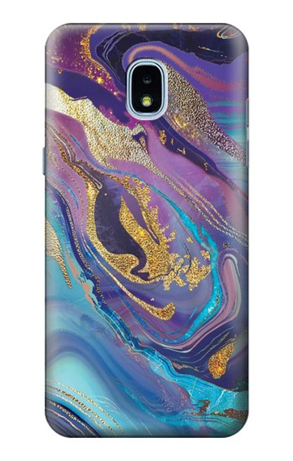 S3676 カラフルな抽象的な大理石の石 Colorful Abstract Marble Stone Samsung Galaxy J3 (2018), J3 Star, J3 V 3rd Gen, J3 Orbit, J3 Achieve, Express Prime 3, Amp Prime 3 バックケース、フリップケース・カバー