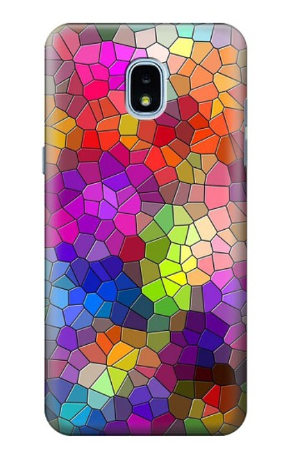 S3677 カラフルなレンガのモザイク Colorful Brick Mosaics Samsung Galaxy J3 (2018), J3 Star, J3 V 3rd Gen, J3 Orbit, J3 Achieve, Express Prime 3, Amp Prime 3 バックケース、フリップケース・カバー