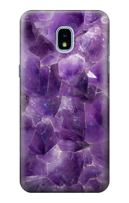 S3713 パープルクォーツアメジストグラフィックプリント Purple Quartz Amethyst Graphic Printed Samsung Galaxy J3 (2018), J3 Star, J3 V 3rd Gen, J3 Orbit, J3 Achieve, Express Prime 3, Amp Prime 3 バックケース、フリップケース・カバー