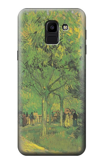 S3748 フィンセント・ファン・ゴッホ パブリックガーデンの車線 Van Gogh A Lane in a Public Garden Samsung Galaxy J6 (2018) バックケース、フリップケース・カバー