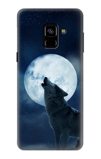 S3693 グリムホワイトウルフ満月 Grim White Wolf Full Moon Samsung Galaxy A8 (2018) バックケース、フリップケース・カバー