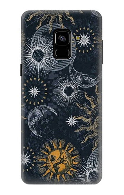 S3702 月と太陽 Moon and Sun Samsung Galaxy A8 (2018) バックケース、フリップケース・カバー