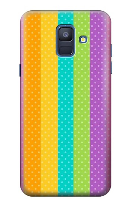 S3678 カラフルなレインボーバーティカル Colorful Rainbow Vertical Samsung Galaxy A6 (2018) バックケース、フリップケース・カバー