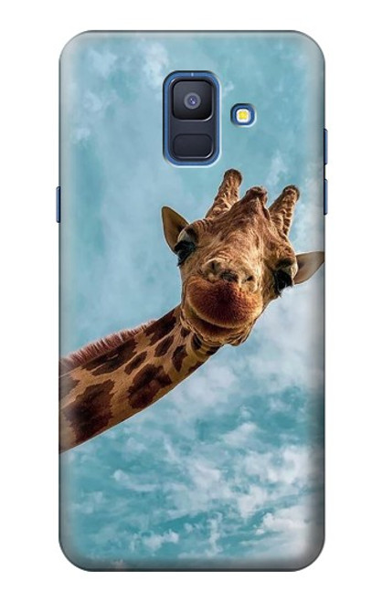 S3680 かわいいスマイルキリン Cute Smile Giraffe Samsung Galaxy A6 (2018) バックケース、フリップケース・カバー
