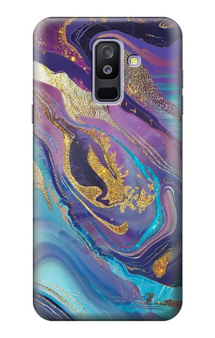 S3676 カラフルな抽象的な大理石の石 Colorful Abstract Marble Stone Samsung Galaxy A6+ (2018), J8 Plus 2018, A6 Plus 2018  バックケース、フリップケース・カバー