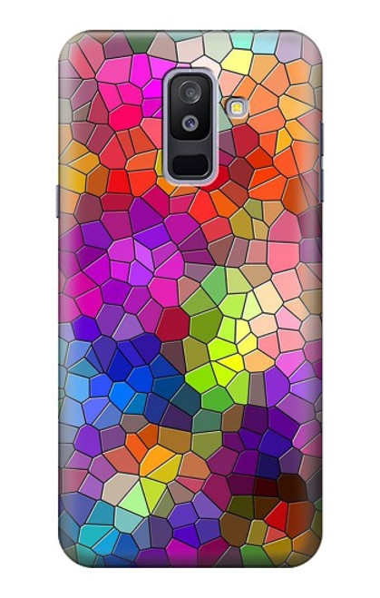 S3677 カラフルなレンガのモザイク Colorful Brick Mosaics Samsung Galaxy A6+ (2018), J8 Plus 2018, A6 Plus 2018  バックケース、フリップケース・カバー
