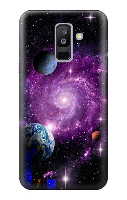 S3689 銀河宇宙惑星 Galaxy Outer Space Planet Samsung Galaxy A6+ (2018), J8 Plus 2018, A6 Plus 2018  バックケース、フリップケース・カバー