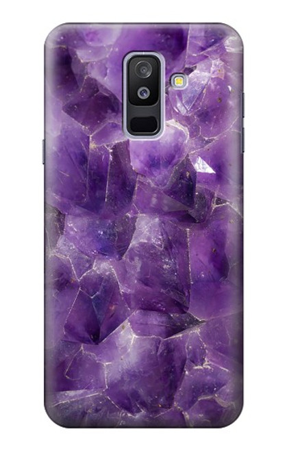 S3713 パープルクォーツアメジストグラフィックプリント Purple Quartz Amethyst Graphic Printed Samsung Galaxy A6+ (2018), J8 Plus 2018, A6 Plus 2018  バックケース、フリップケース・カバー