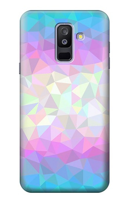 S3747 トランスフラッグポリゴン Trans Flag Polygon Samsung Galaxy A6+ (2018), J8 Plus 2018, A6 Plus 2018  バックケース、フリップケース・カバー