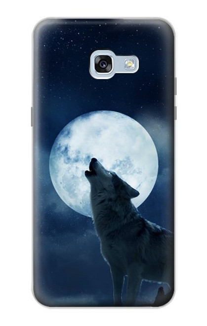 S3693 グリムホワイトウルフ満月 Grim White Wolf Full Moon Samsung Galaxy A5 (2017) バックケース、フリップケース・カバー