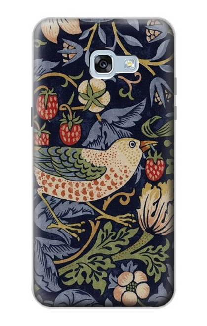 S3791 ウィリアムモリスストロベリーシーフ生地 William Morris Strawberry Thief Fabric Samsung Galaxy A5 (2017) バックケース、フリップケース・カバー