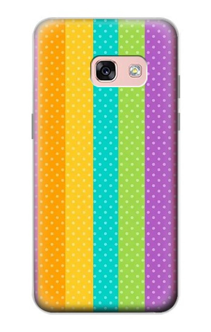 S3678 カラフルなレインボーバーティカル Colorful Rainbow Vertical Samsung Galaxy A3 (2017) バックケース、フリップケース・カバー
