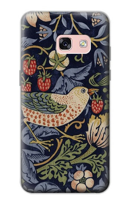 S3791 ウィリアムモリスストロベリーシーフ生地 William Morris Strawberry Thief Fabric Samsung Galaxy A3 (2017) バックケース、フリップケース・カバー