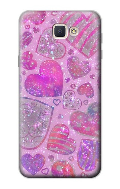 S3710 ピンクのラブハート Pink Love Heart Samsung Galaxy J7 Prime (SM-G610F) バックケース、フリップケース・カバー