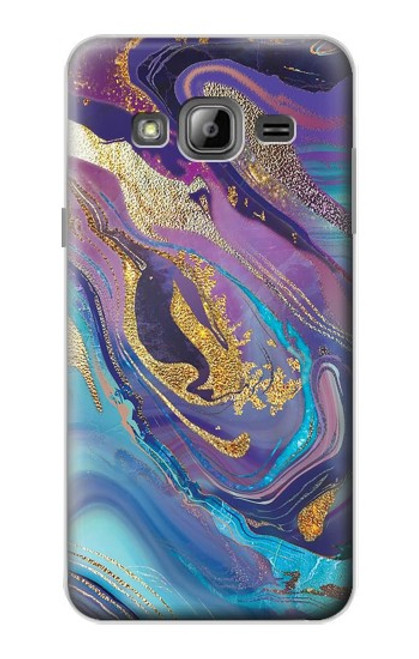 S3676 カラフルな抽象的な大理石の石 Colorful Abstract Marble Stone Samsung Galaxy J3 (2016) バックケース、フリップケース・カバー