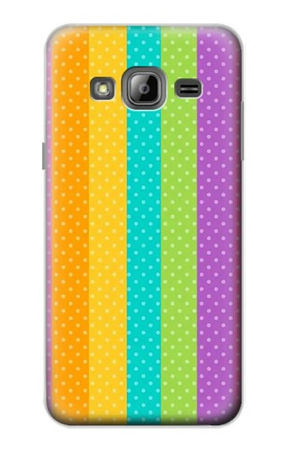 S3678 カラフルなレインボーバーティカル Colorful Rainbow Vertical Samsung Galaxy J3 (2016) バックケース、フリップケース・カバー