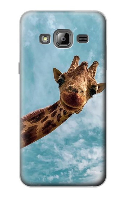 S3680 かわいいスマイルキリン Cute Smile Giraffe Samsung Galaxy J3 (2016) バックケース、フリップケース・カバー