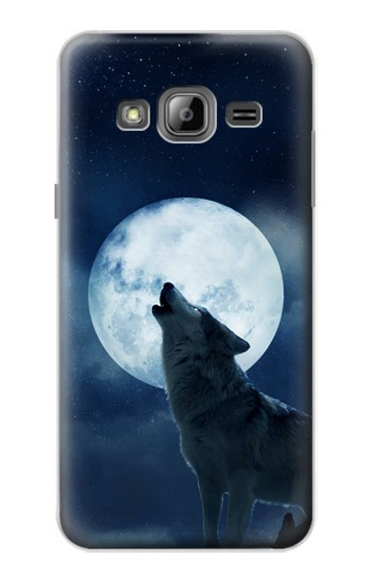 S3693 グリムホワイトウルフ満月 Grim White Wolf Full Moon Samsung Galaxy J3 (2016) バックケース、フリップケース・カバー