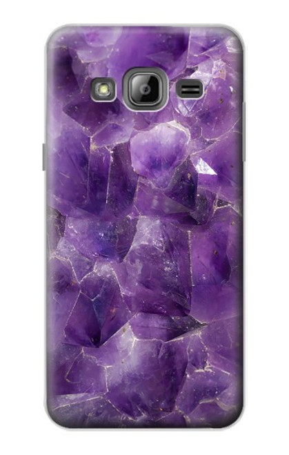 S3713 パープルクォーツアメジストグラフィックプリント Purple Quartz Amethyst Graphic Printed Samsung Galaxy J3 (2016) バックケース、フリップケース・カバー