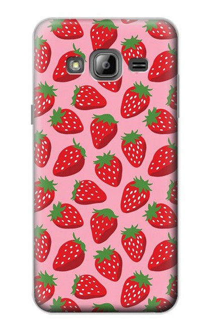 S3719 いちご柄 Strawberry Pattern Samsung Galaxy J3 (2016) バックケース、フリップケース・カバー