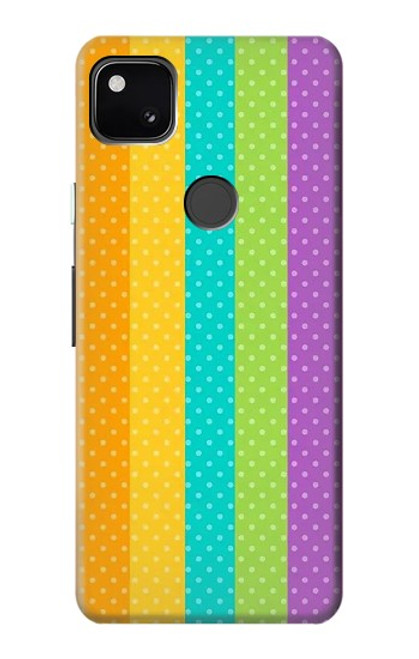 S3678 カラフルなレインボーバーティカル Colorful Rainbow Vertical Google Pixel 4a バックケース、フリップケース・カバー