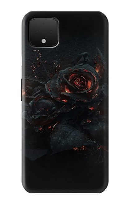 S3672 バーンドローズ Burned Rose Google Pixel 4 XL バックケース、フリップケース・カバー