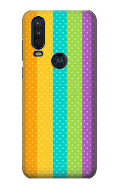 S3678 カラフルなレインボーバーティカル Colorful Rainbow Vertical Motorola One Action (Moto P40 Power) バックケース、フリップケース・カバー