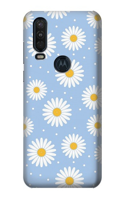 S3681 デイジーの花のパターン Daisy Flowers Pattern Motorola One Action (Moto P40 Power) バックケース、フリップケース・カバー