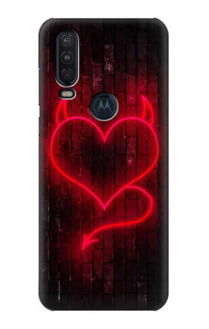 S3682 デビルハート Devil Heart Motorola One Action (Moto P40 Power) バックケース、フリップケース・カバー