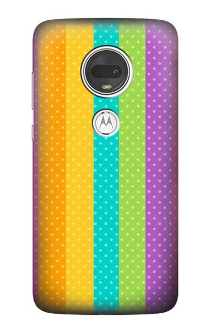 S3678 カラフルなレインボーバーティカル Colorful Rainbow Vertical Motorola Moto G7, Moto G7 Plus バックケース、フリップケース・カバー