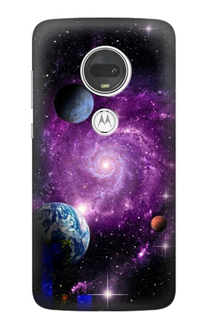S3689 銀河宇宙惑星 Galaxy Outer Space Planet Motorola Moto G7, Moto G7 Plus バックケース、フリップケース・カバー
