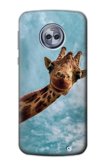 S3680 かわいいスマイルキリン Cute Smile Giraffe Motorola Moto X4 バックケース、フリップケース・カバー