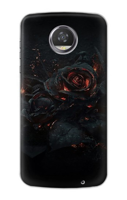 S3672 バーンドローズ Burned Rose Motorola Moto Z2 Play, Z2 Force バックケース、フリップケース・カバー