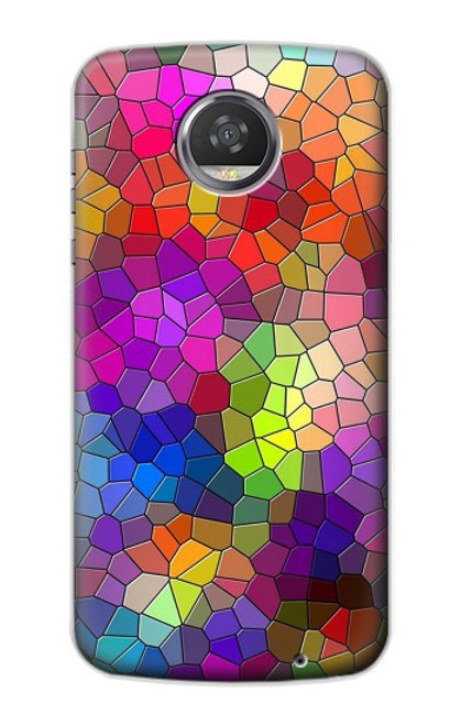 S3677 カラフルなレンガのモザイク Colorful Brick Mosaics Motorola Moto Z2 Play, Z2 Force バックケース、フリップケース・カバー