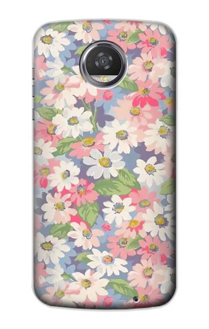 S3688 花の花のアートパターン Floral Flower Art Pattern Motorola Moto Z2 Play, Z2 Force バックケース、フリップケース・カバー