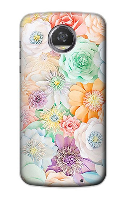 S3705 パステルフローラルフラワー Pastel Floral Flower Motorola Moto Z2 Play, Z2 Force バックケース、フリップケース・カバー