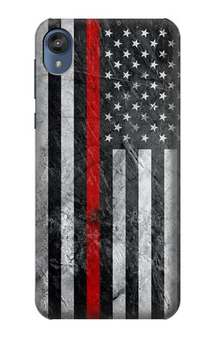 S3687 消防士細い赤い線アメリカの国旗 Firefighter Thin Red Line American Flag Motorola Moto E6, Moto E (6th Gen) バックケース、フリップケース・カバー