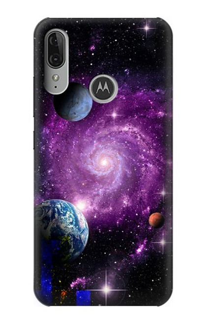 S3689 銀河宇宙惑星 Galaxy Outer Space Planet Motorola Moto E6 Plus, Moto E6s バックケース、フリップケース・カバー